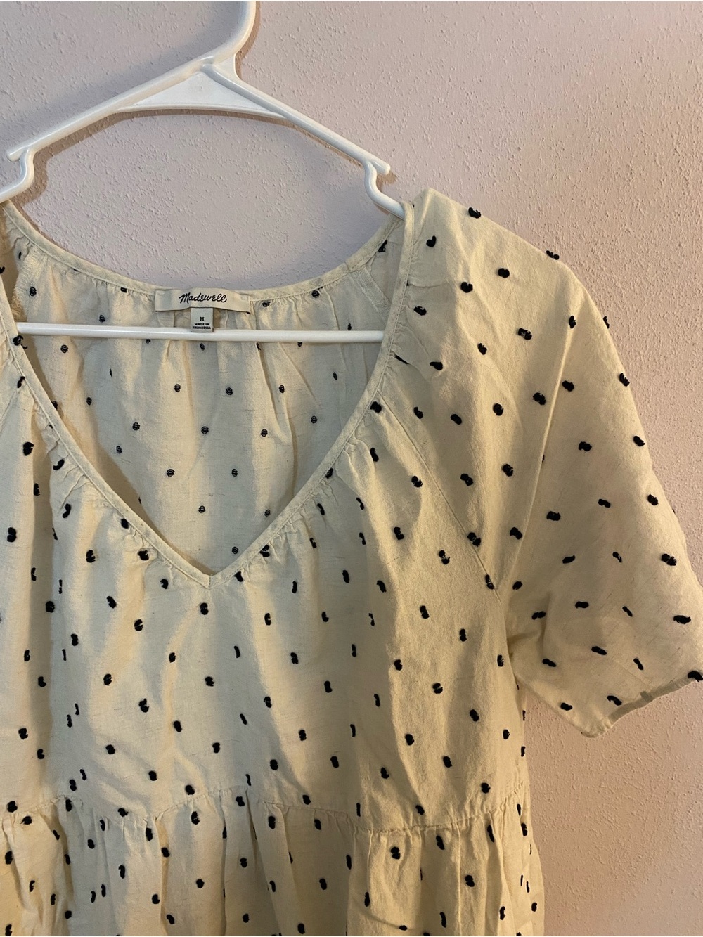 Madewell Cotton-Linen Lorelei Mini Dress in Clip Dot - Picture 5 of 6